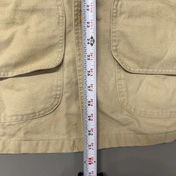 L.L.Bean Vintage Barn Coat Tan 90s Wildlife Print Lining Corduroy Collar XL - Picture 7 of 11